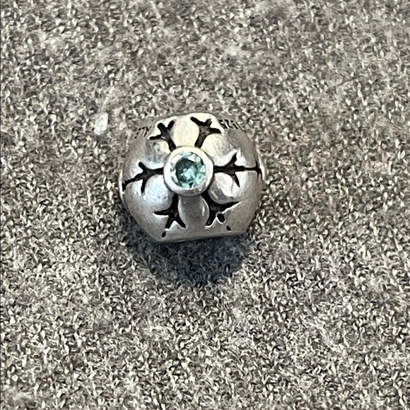 Pandora Jewelry - Pandora Sterling Snowflake Blue Stone Slide Charm